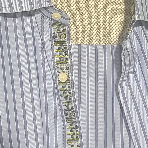 Robert Graham Blue & White Striped Button Down Long Sleeve Dress Shirt 3XLT - Picture 6 of 13